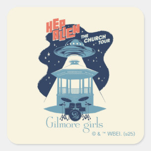 Gilmore Girls Hep Alien Kerk Tour Vierkante Sticker