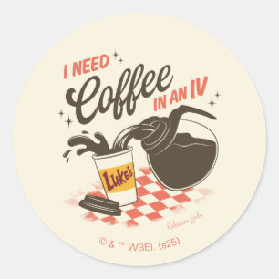 Gilmore Girls Luke's Coffee IV Citaat Ronde Sticker