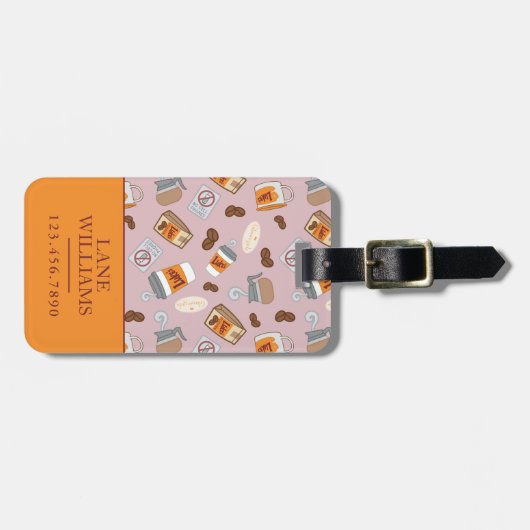 Gilmore Girls | Luke's Diner Coffee Pattern Bagagelabel (Voorkant horizontaal)