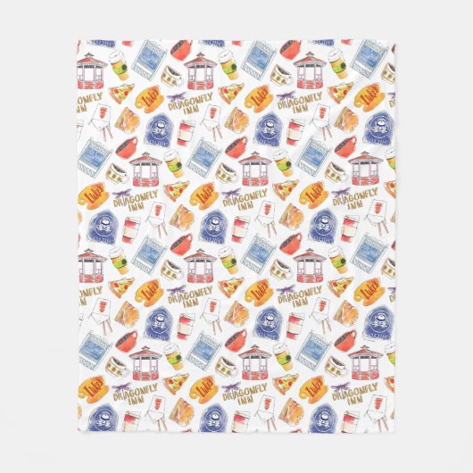 Gilmore Girls Pattern Fleece Deken (Voorkant)