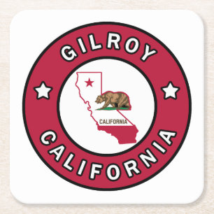 Gilroy California Vierkante Kartonnen Onderzetter