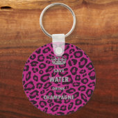 Gilry chic Save water drink champagne white Sleutelhanger (Voorkant)