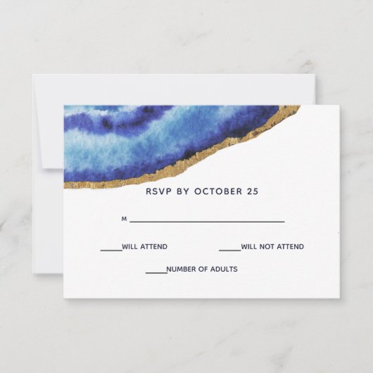 Gilt Agaat bruiloft uitnodigingen RSVP (Voorkant)