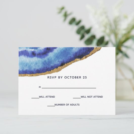 Gilt Agate Wedding Invitations rsvp (Debout devant)