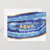 Gilt Agate Wedding Invitations rsvp Postcard (Devant / Derrière)