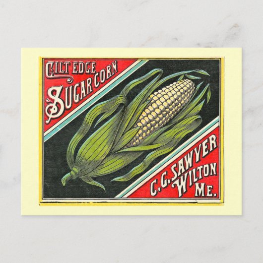 Gilt Edge Sugar Corn Crate Label Briefkaart (Voorkant)