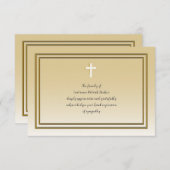 Gilt Sympathy Carte de remerciements (Devant / Derrière)