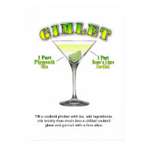 Gimlet Martini Cocktail Recette 18"x24" Poster d'a