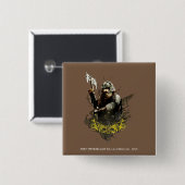 GIMLI™ met AX Vector Collage Vierkante Button 5,1 Cm (Voorkant /achterkant)