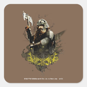 GIMLI™ met AX Vector Collage Vierkante Sticker