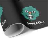 Gimme A Kale Funny Veggie Pun Dark BG Cadeaupapier (Rol Hoek)