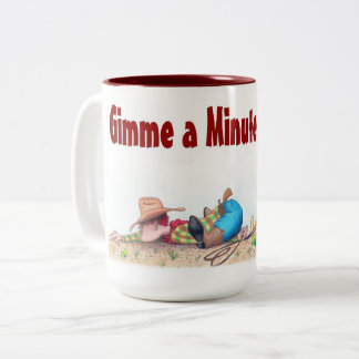 Gimme A Minute Koffiemok 15oz Tweekleurige Koffiemok