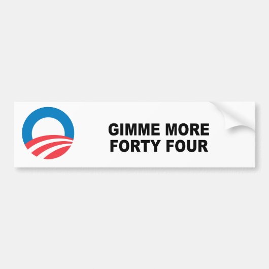 GIMME MEER VIJFTIG VIER BUMPERSTICKER (Voorkant)