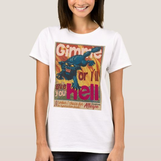 Gimme sardine kat poster retro t-shirt (Voorkant)