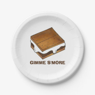 Gimme Smore Roasted Campfire S'mores Camp Picnic Papieren Bordje