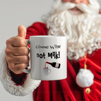 Gimme wijn, geen melk grappig koffiemok