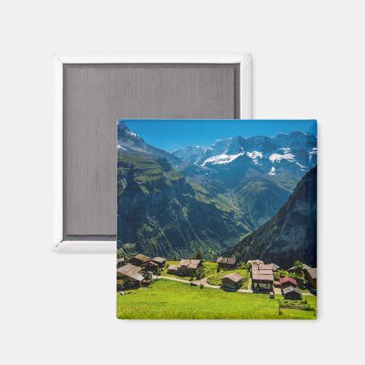 Gimmelwald in Zwitserse Alpen - Zwitserland Magneet (Voorkant / Achterkant)
