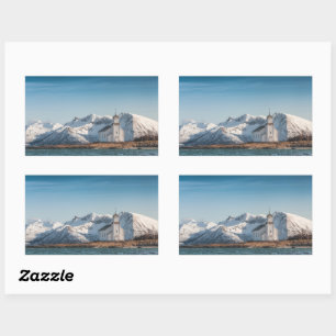 Gimsoy Church Lofoten Noorwegen Rechthoekige Sticker