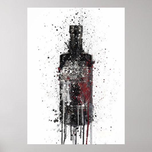Gin Bottle Wall Art Print 'Dark Sky' 0268  (Voorkant)