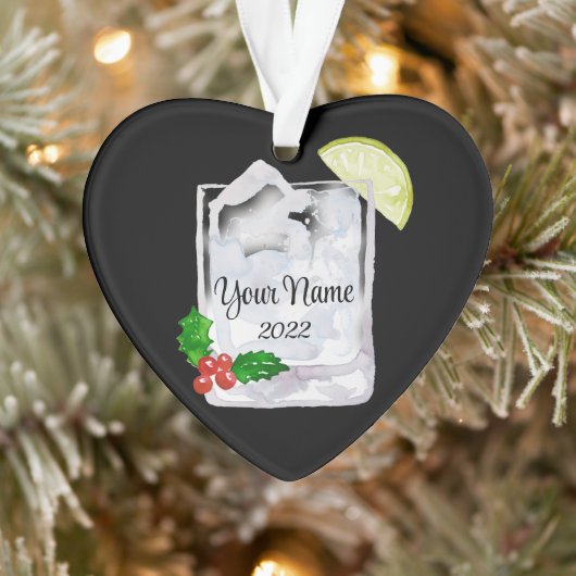 Gin en Tonic Cocktail Personalized Ornament (Boom)