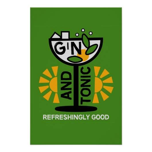Gin en tonic drinkers kunst perfect poster (Voorkant)