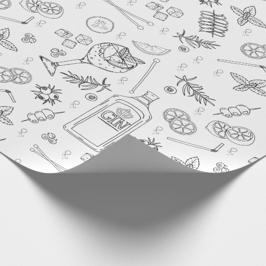 Gin en Tonic Gin Drinker Cocktail Party Cadeaupapier (Hoek)