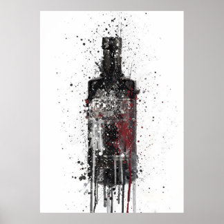 Gin Fles Muur Kunstprint 'Donkere Lucht' 0268 Poster