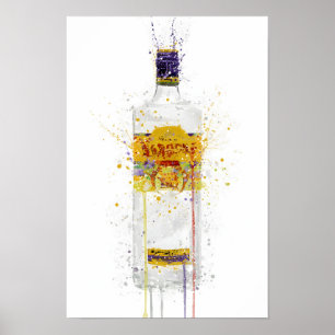 Gin Fles Muur Kunstprint 'Draak' Poster