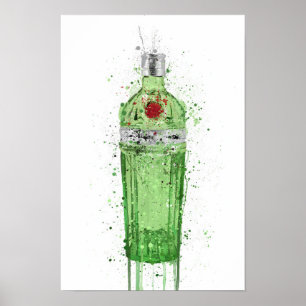 Gin Fles Muur Kunstprint 'Emerald 2.0' Poster