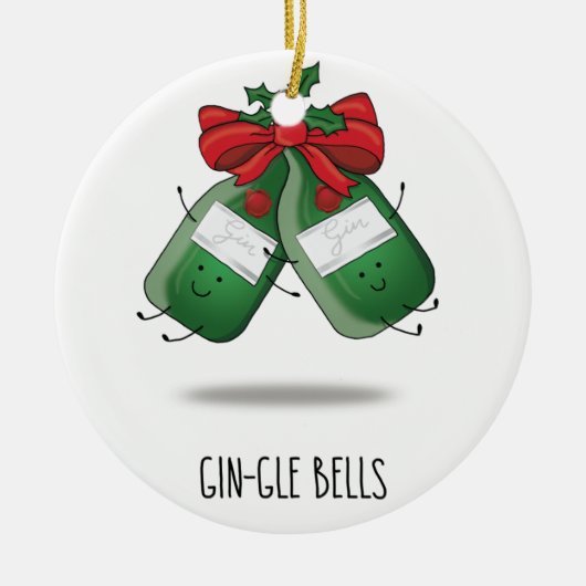 Gin-gle Bells Keramisch Ornament (Voorkant)