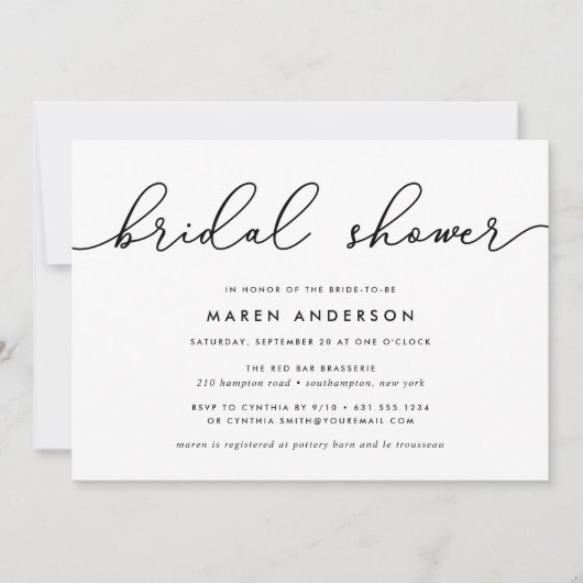 Gin Lane | Invitation de douche nuptiale (Devant)