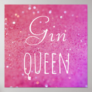 Gin Queen Pink Bokeh Poster