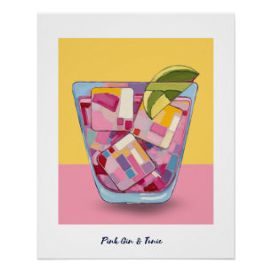 GIN ROSE ET POSTER 1 TONIQUE