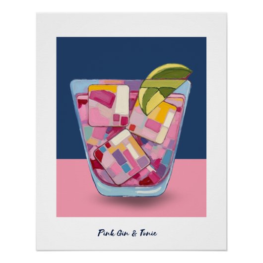 GIN ROSE ET POSTER 3 TONIQUE (Devant)