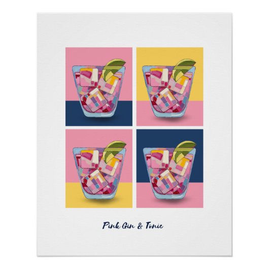 GIN ROSE ET POSTER 5 TONIQUE (Devant)