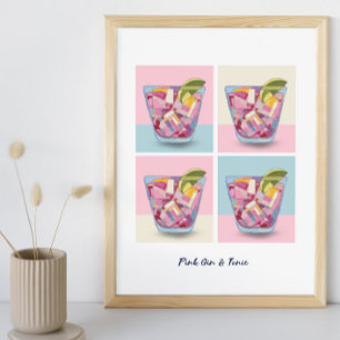 GIN ROSE ET POSTER 7 TONIQUE