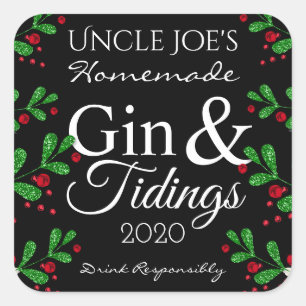 Gin & Tidings maison Étiquettes de vacances