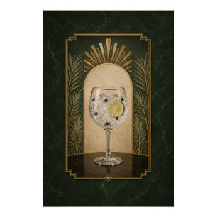 Gin & Tonic Art Deco Poster Bar Kunst Perfect Poster