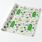 Gin Tonic Liefde Gin Drinker Cocktailfeest Patroon Cadeaupapier (Uitgerold)