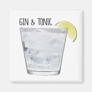 "Gin & Tonic" Magnet voor Bar Kitchen Geometrische Magneet
