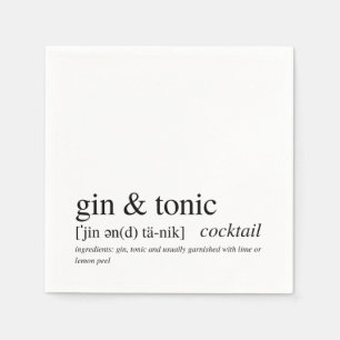Gin & Tonic Modern Quote Black Typografie Servet