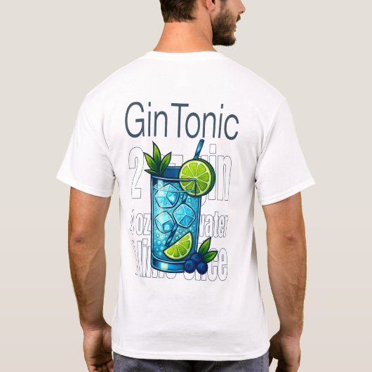 Gin Tonic T-Shirt – Crisp Botanical Cocktail (Achterkant)