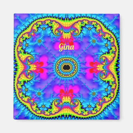 GINA ~ Aimant de conception fractale 3D Fluoro (Devant)