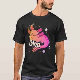 GINA - Mooie meisjesnaam met schattige AXOLOTL T-shirt