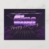 Gina Nom Prénom Anniversaire de la carte postale (Devant)