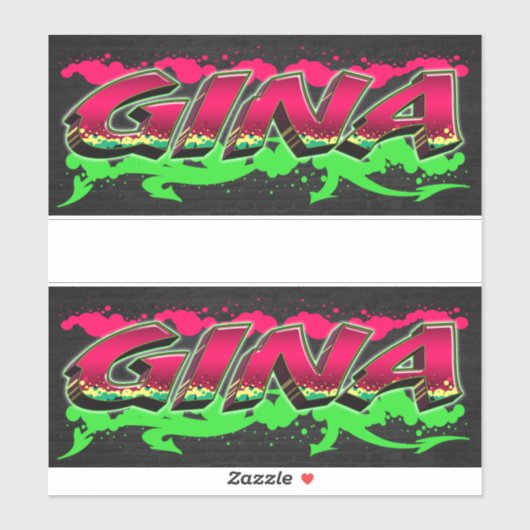 Gina Vorname Name Graffiti Aufkleber Sticker (Vel)