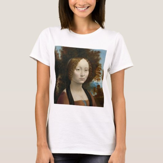 Ginevra de Benci by Leonardo da Vinci T-shirt (Voorkant)