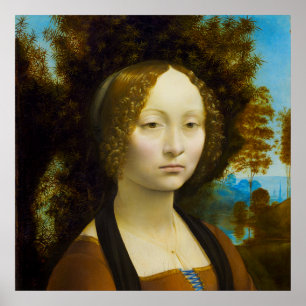 Ginevra de' Benci door Leonardo da Vinci Poster
