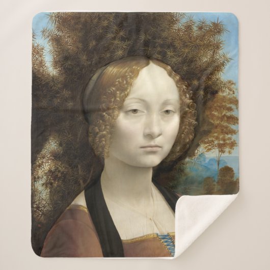Ginevra de' Benci Leonardo da Vinci Sherpa Deken (Voorkant)