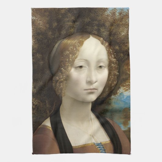 Ginevra de' Benci Leonardo da Vinci Theedoek (Verticaal)